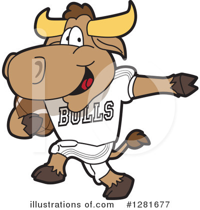Royalty-Free (RF) Bull Mascot Clipart Illustration by Mascot Junction - Stock Sample #1281677