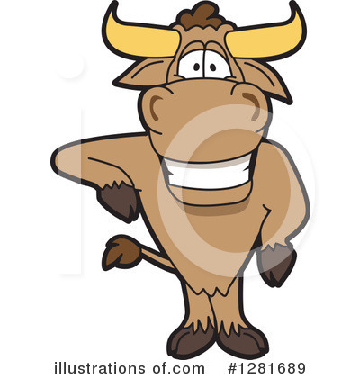 Royalty-Free (RF) Bull Mascot Clipart Illustration by Mascot Junction - Stock Sample #1281689