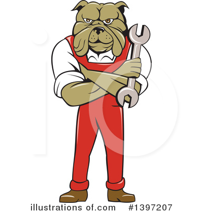 Royalty-Free (RF) Bulldog Clipart Illustration by patrimonio - Stock Sample #1397207