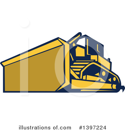 Royalty-Free (RF) Bulldozer Clipart Illustration by patrimonio - Stock Sample #1397224