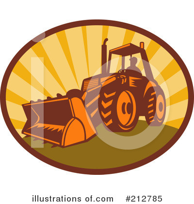 Royalty-Free (RF) Bulldozer Clipart Illustration by patrimonio - Stock Sample #212785