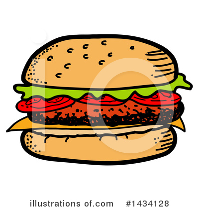 Royalty-Free (RF) Burger Clipart Illustration by LaffToon - Stock Sample #1434128