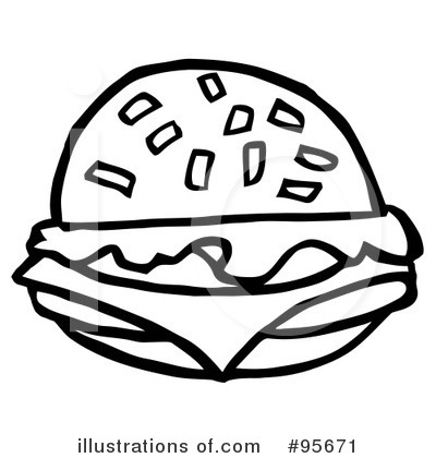 Royalty-Free (RF) Burger Clipart Illustration by Hit Toon - Stock Sample #95671