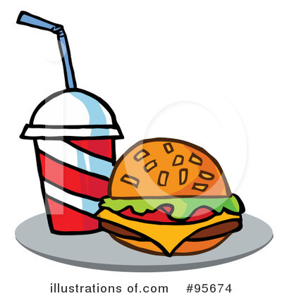 Royalty-Free (RF) Burger Clipart Illustration by Hit Toon - Stock Sample #95674