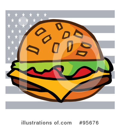 Royalty-Free (RF) Burger Clipart Illustration by Hit Toon - Stock Sample #95676