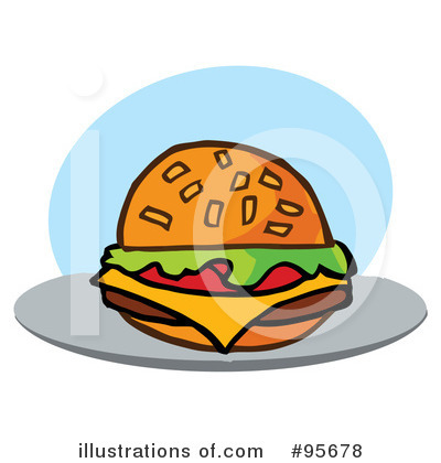 Royalty-Free (RF) Burger Clipart Illustration by Hit Toon - Stock Sample #95678