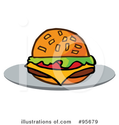 Royalty-Free (RF) Burger Clipart Illustration by Hit Toon - Stock Sample #95679