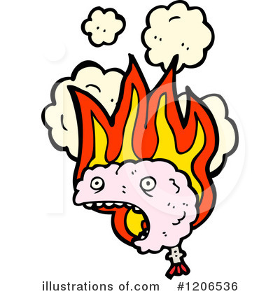 Royalty-Free (RF) Burning Brain Clipart Illustration by lineartestpilot - Stock Sample #1206536