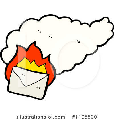 Royalty-Free (RF) Burning Envelope Clipart Illustration by lineartestpilot - Stock Sample #1195530