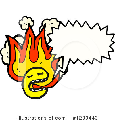 Flaming Face Clipart #1209443 by lineartestpilot