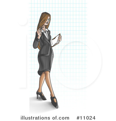 Business Woman Clipart #11024 by Leo Blanchette