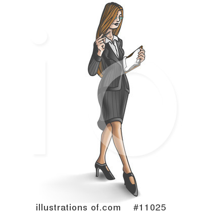 Royalty-Free (RF) Business Woman Clipart Illustration by Leo Blanchette - Stock Sample #11025
