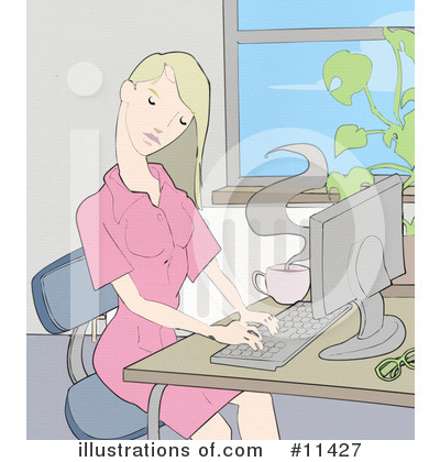 Desktop Computer Clipart #11427 by AtStockIllustration