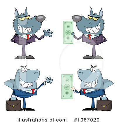 Shark Businessman Clipart #1067020 by Hit Toon