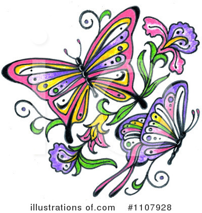Royalty-Free (RF) Butterflies Clipart Illustration by LoopyLand - Stock Sample #1107928