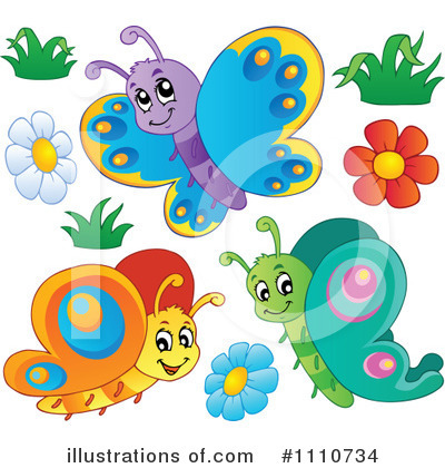 Royalty-Free (RF) Butterflies Clipart Illustration by visekart - Stock Sample #1110734