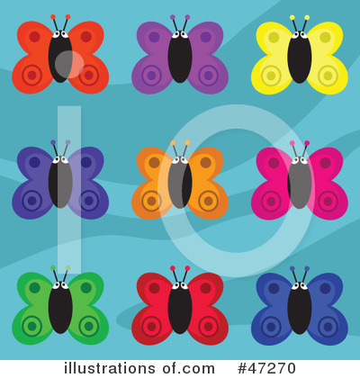 Royalty-Free (RF) Butterflies Clipart Illustration by Prawny - Stock Sample #47270