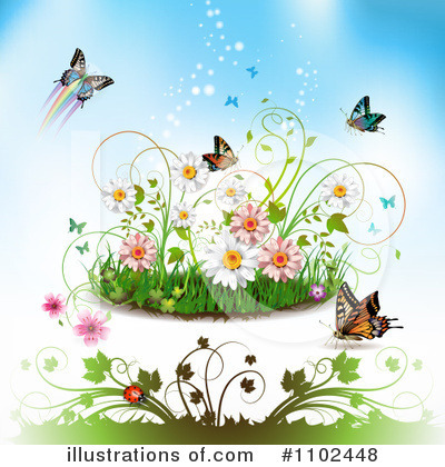 Royalty-Free (RF) Butterfly Background Clipart Illustration by merlinul - Stock Sample #1102448