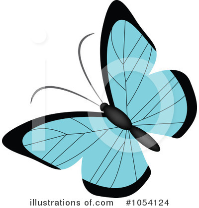 Blue Butterfly Clipart #1054124 by vectorace