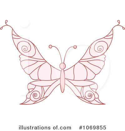 Royalty-Free (RF) Butterfly Clipart Illustration by Pushkin - Stock Sample #1069855
