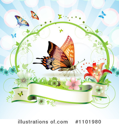Royalty-Free (RF) Butterfly Clipart Illustration by merlinul - Stock Sample #1101980