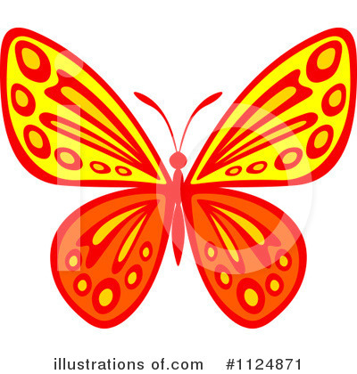 Royalty-Free (RF) Butterfly Clipart Illustration by Vector Tradition SM - Stock Sample #1124871