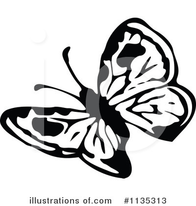 Royalty-Free (RF) Butterfly Clipart Illustration by Prawny Vintage - Stock Sample #1135313