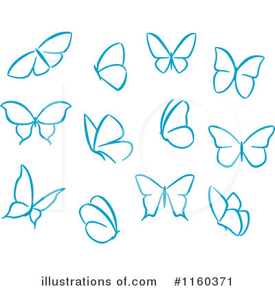 Blue Butterfly Clipart #1160371 by Vector Tradition SM