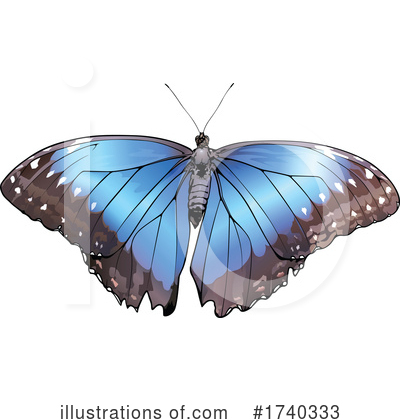 Blue Butterfly Clipart #1740333 by dero