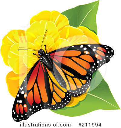 Royalty-Free (RF) Butterfly Clipart Illustration by Pushkin - Stock Sample #211994