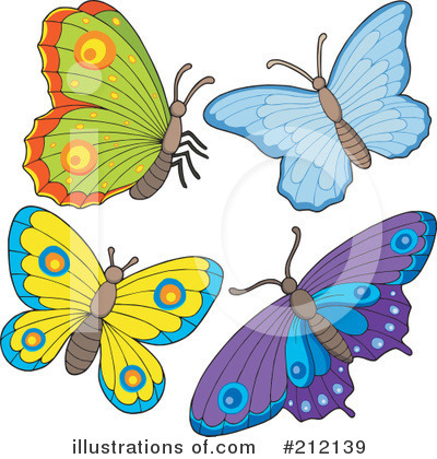 Royalty-Free (RF) Butterfly Clipart Illustration by visekart - Stock Sample #212139