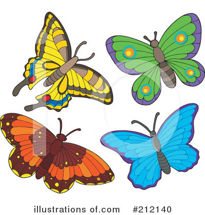 Royalty-Free (RF) Butterfly Clipart Illustration by visekart - Stock Sample #212140