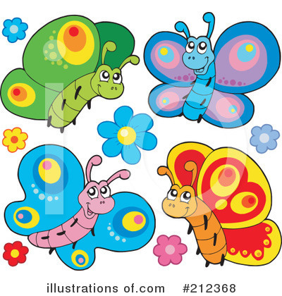 Royalty-Free (RF) Butterfly Clipart Illustration by visekart - Stock Sample #212368