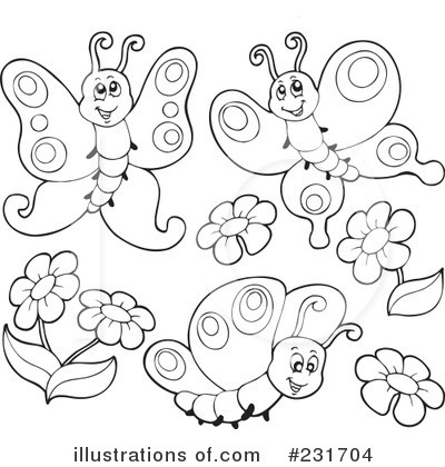 Royalty-Free (RF) Butterfly Clipart Illustration by visekart - Stock Sample #231704