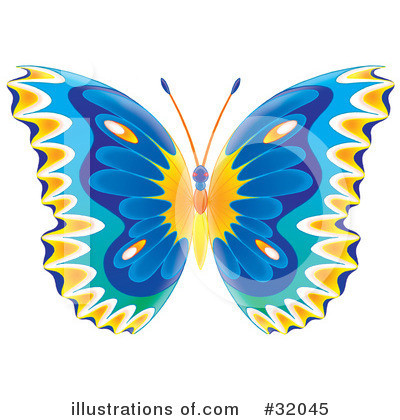 Royalty-Free (RF) Butterfly Clipart Illustration by Alex Bannykh - Stock Sample #32045
