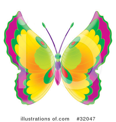 Royalty-Free (RF) Butterfly Clipart Illustration by Alex Bannykh - Stock Sample #32047