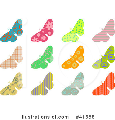 Royalty-Free (RF) Butterfly Clipart Illustration by Prawny - Stock Sample #41658