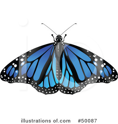 Royalty-Free (RF) Butterfly Clipart Illustration by Pushkin - Stock Sample #50087
