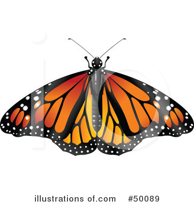 Royalty-Free (RF) Butterfly Clipart Illustration by Pushkin - Stock Sample #50089