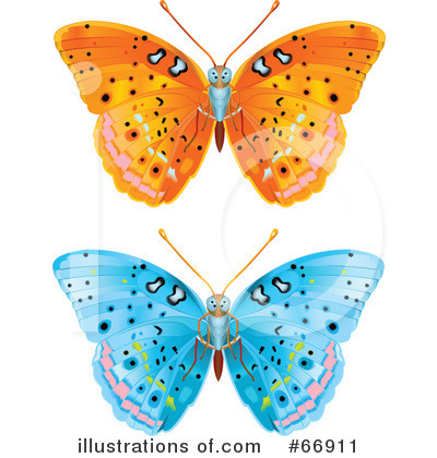 Royalty-Free (RF) Butterfly Clipart Illustration by Pushkin - Stock Sample #66911