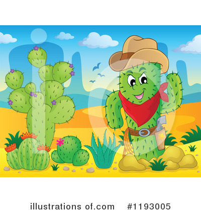 Royalty-Free (RF) Cactus Clipart Illustration by visekart - Stock Sample #1193005