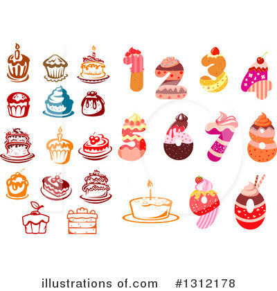 Royalty-Free (RF) Cake Clipart Illustration by Vector Tradition SM - Stock Sample #1312178