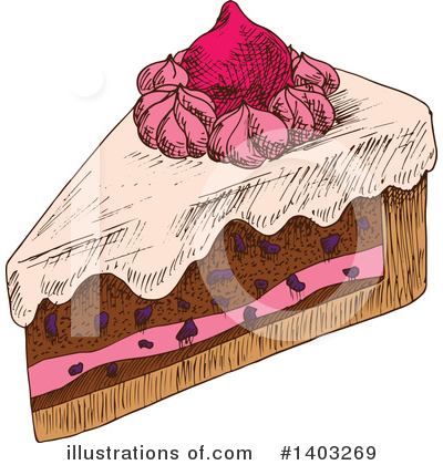 Royalty-Free (RF) Cake Clipart Illustration by Vector Tradition SM - Stock Sample #1403269