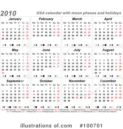Royalty-Free (RF) Calendar Clipart Illustration by MilsiArt - Stock Sample #100701