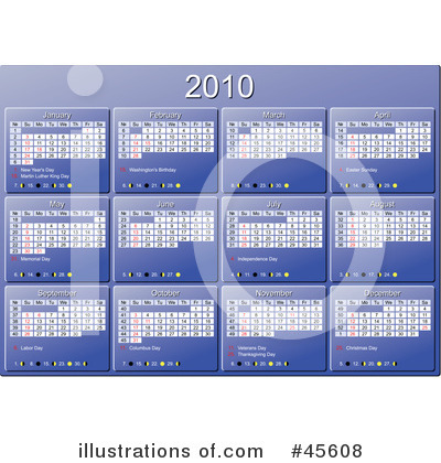 Royalty-Free (RF) Calendar Clipart Illustration by Michael Schmeling - Stock Sample #45608