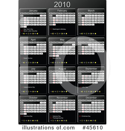 Royalty-Free (RF) Calendar Clipart Illustration by Michael Schmeling - Stock Sample #45610