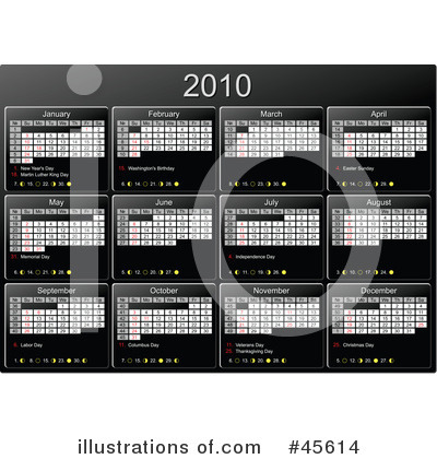 Royalty-Free (RF) Calendar Clipart Illustration by Michael Schmeling - Stock Sample #45614