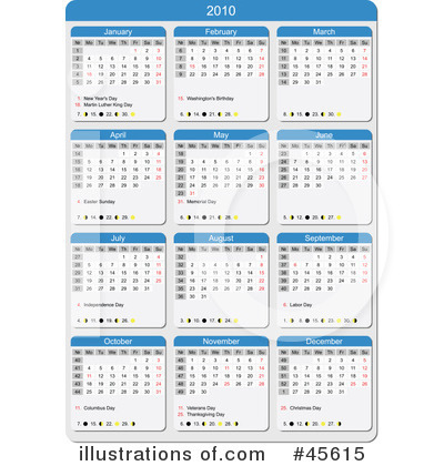 Royalty-Free (RF) Calendar Clipart Illustration by Michael Schmeling - Stock Sample #45615
