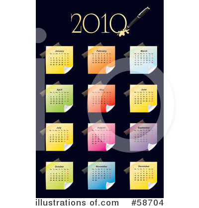 Royalty-Free (RF) Calendar Clipart Illustration by MilsiArt - Stock Sample #58704