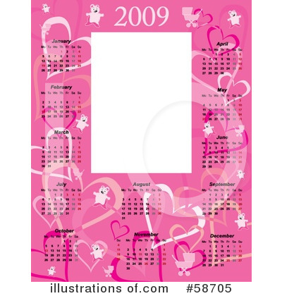 Royalty-Free (RF) Calendar Clipart Illustration by MilsiArt - Stock Sample #58705